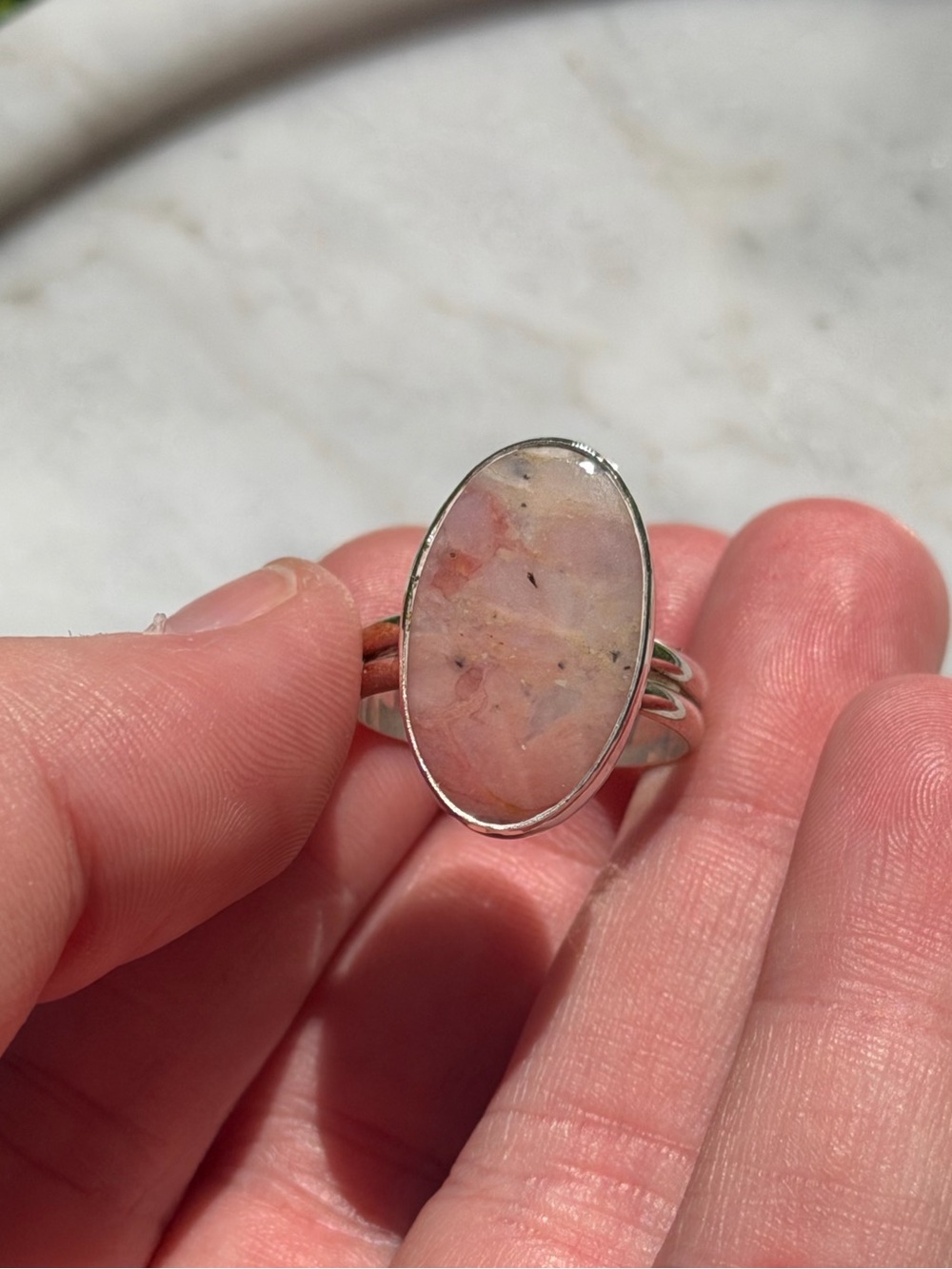 Sterling Silver Rhodonite Ring - Picture 2 of 6